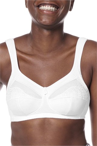 Damart White Wire Free Unpadded Side Support Lace Cup Nursing Bra 40D