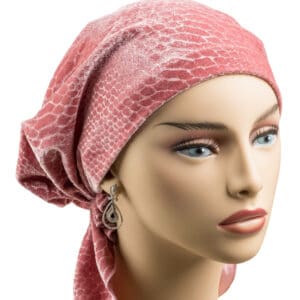 Headscarf velvet blush short ties