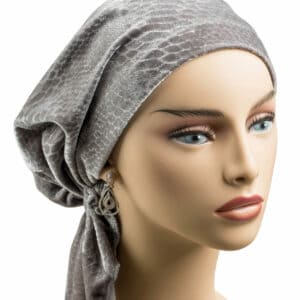 Headscarf velvet grey short ties